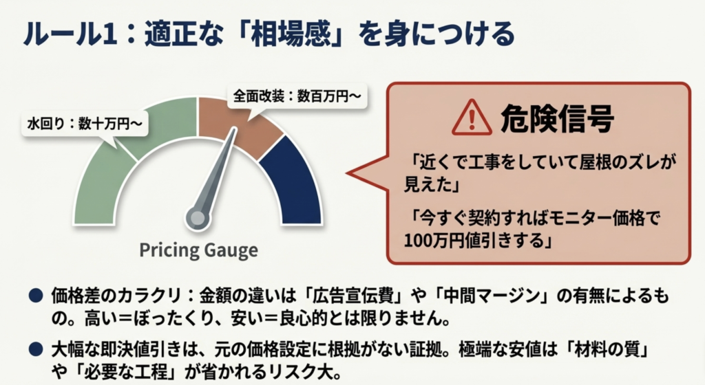 全面改装や水回りの費用相場と「近くで工事をしていた」などの危険な営業トークのまとめ