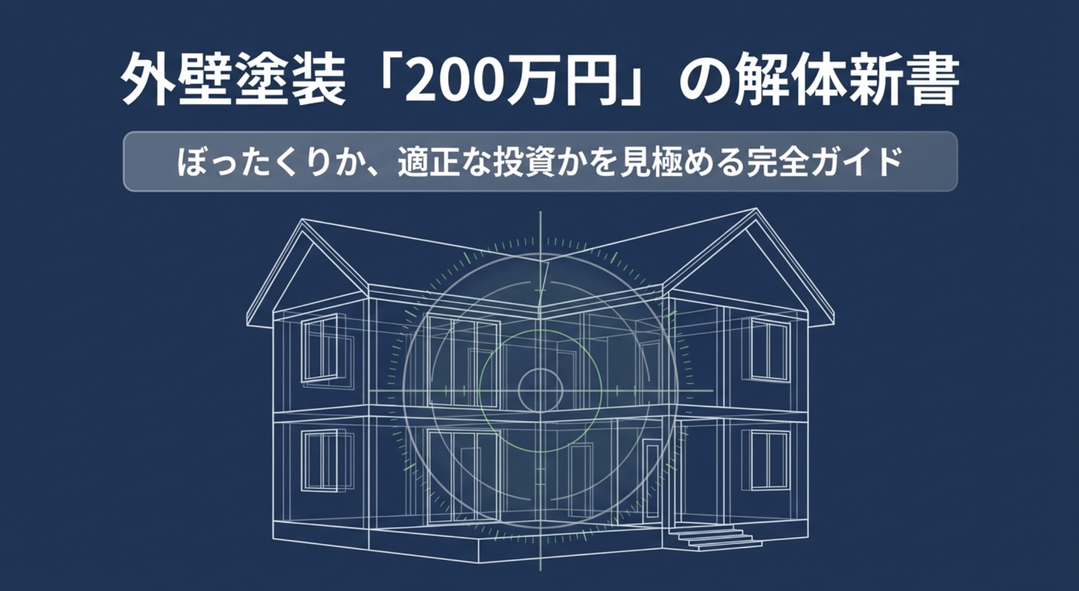 外壁塗装で200万円を超えるのは全体のわずか4%であることを示す円グラフ。大半は90万から150万円の範囲内