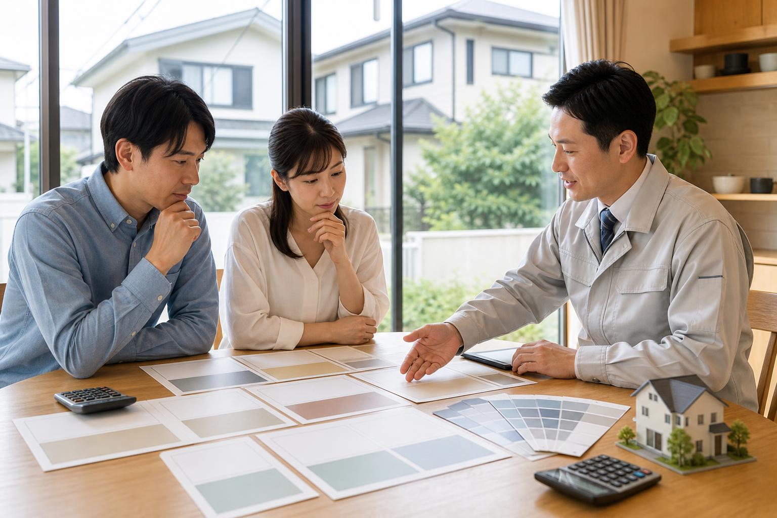 外壁塗装見積もり比較 東京都の外壁塗装で複数社の見積もり内容を比較する夫婦