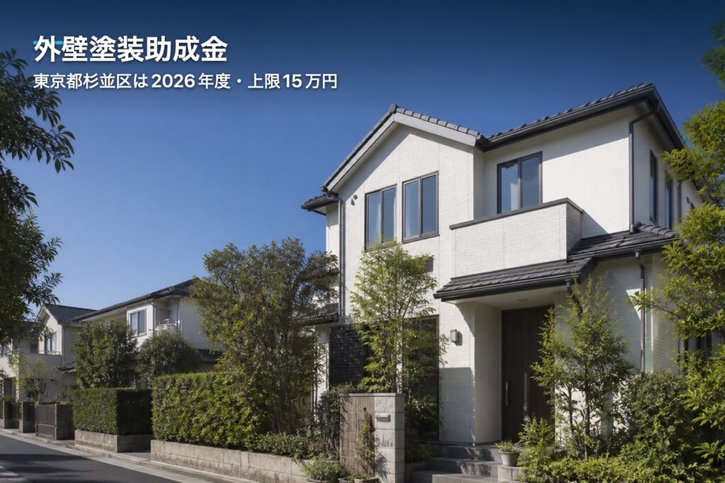 東京都杉並区の外壁塗装助成金を解説する住宅のアイキャッチ