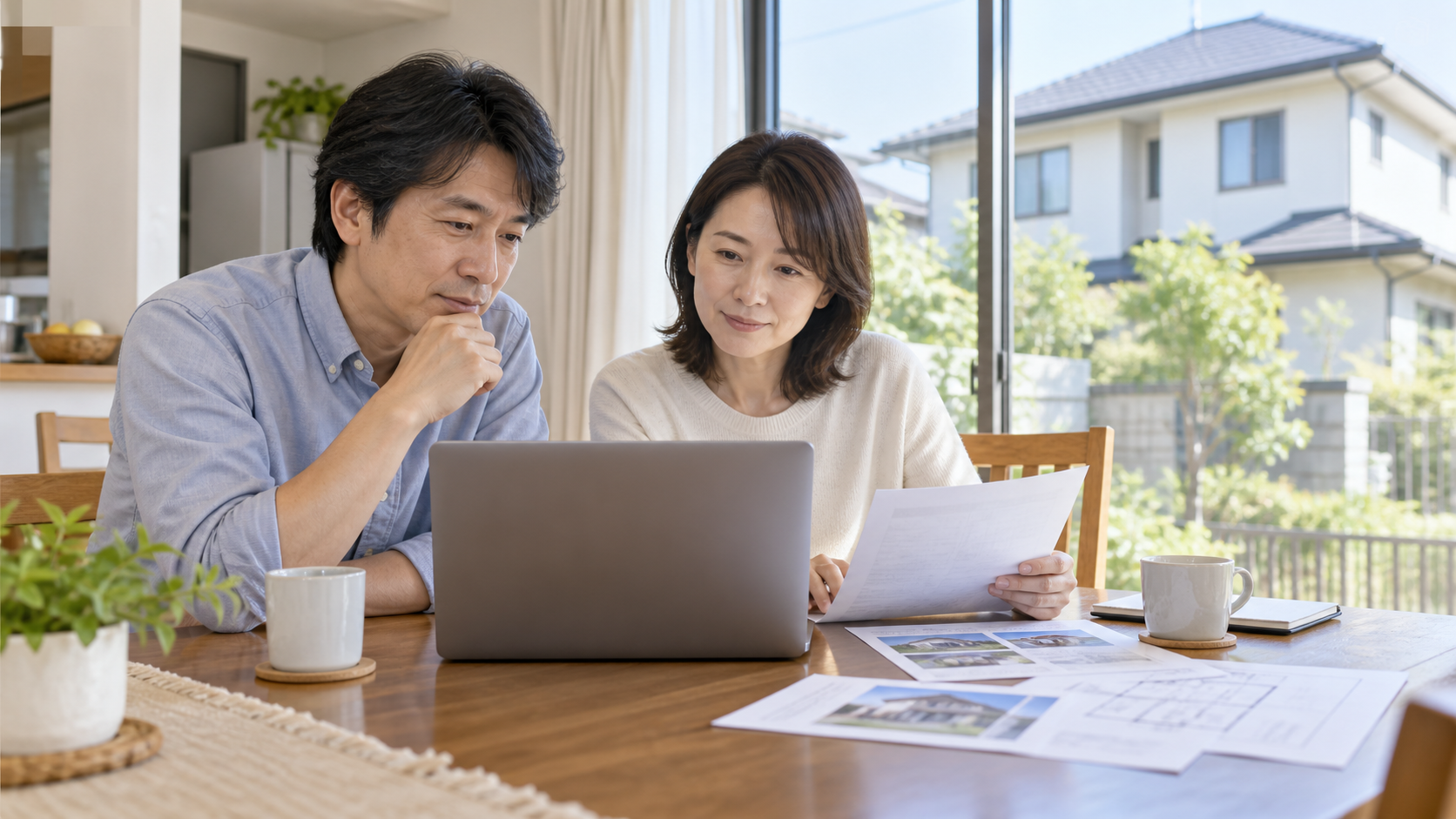 自治体の制度を調べながら住宅リフォームを検討する様子