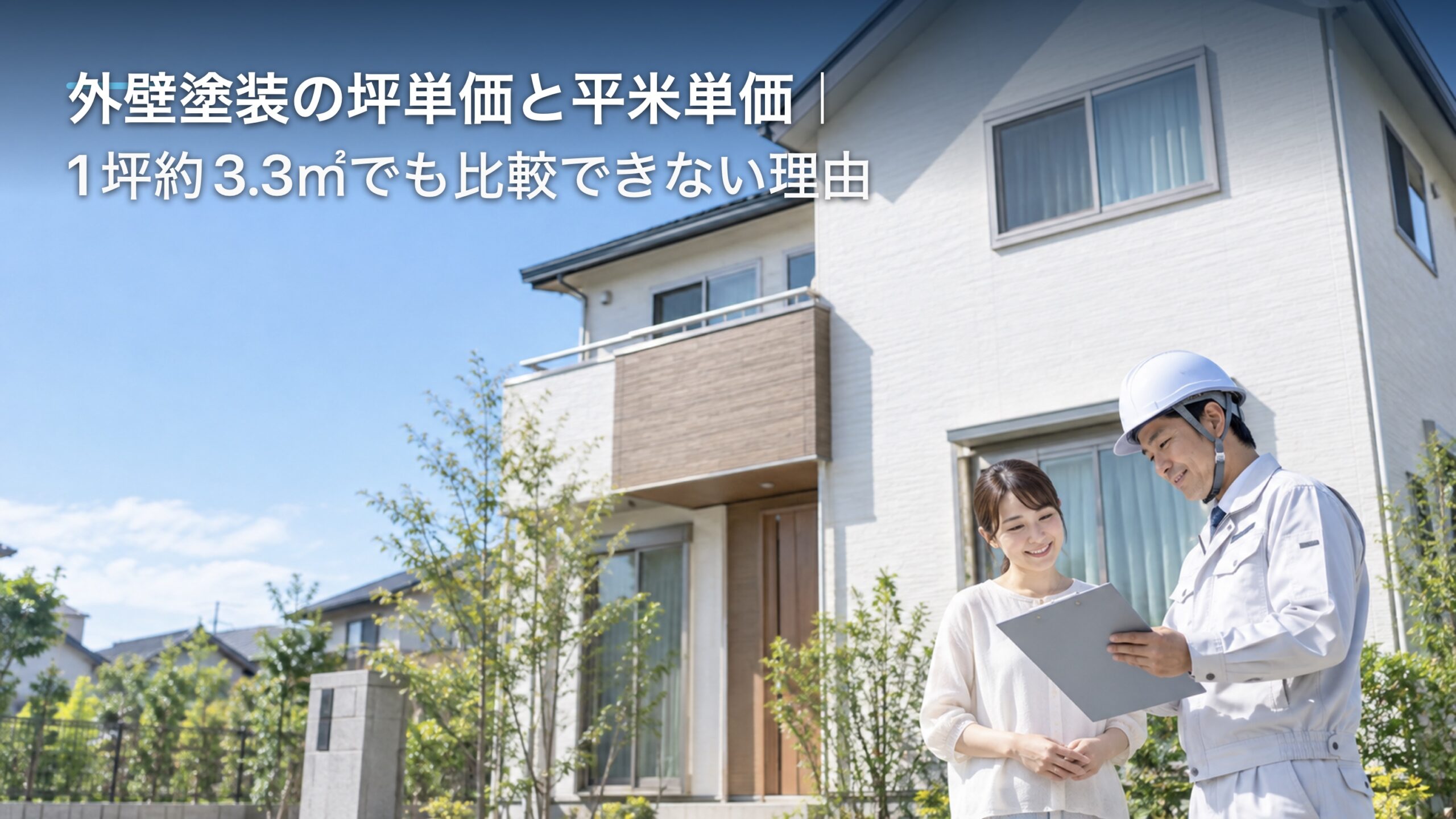 外壁塗装の坪単価と平米単価｜1坪約3.3㎡でも比較できない理由のアイキャッチ画像