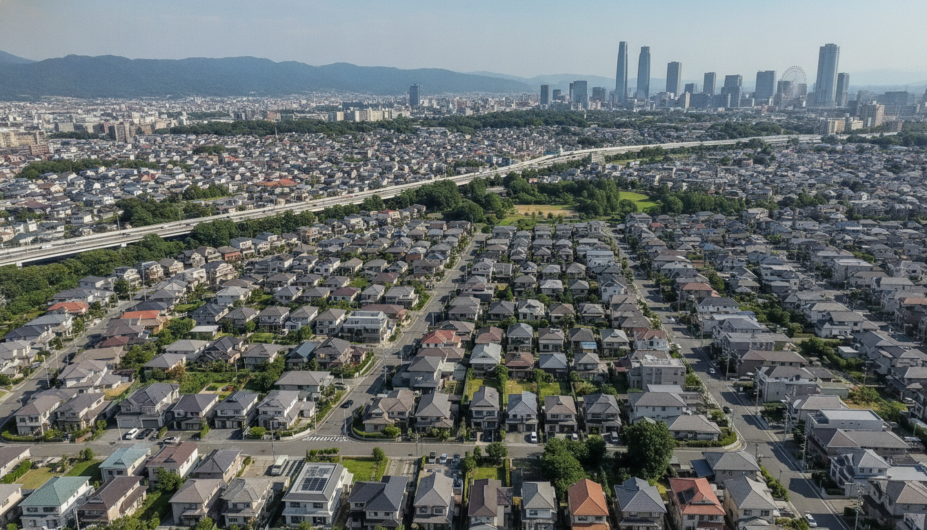 都市部の住宅街を表したイメージ 都市部の住宅街を表したイメージ