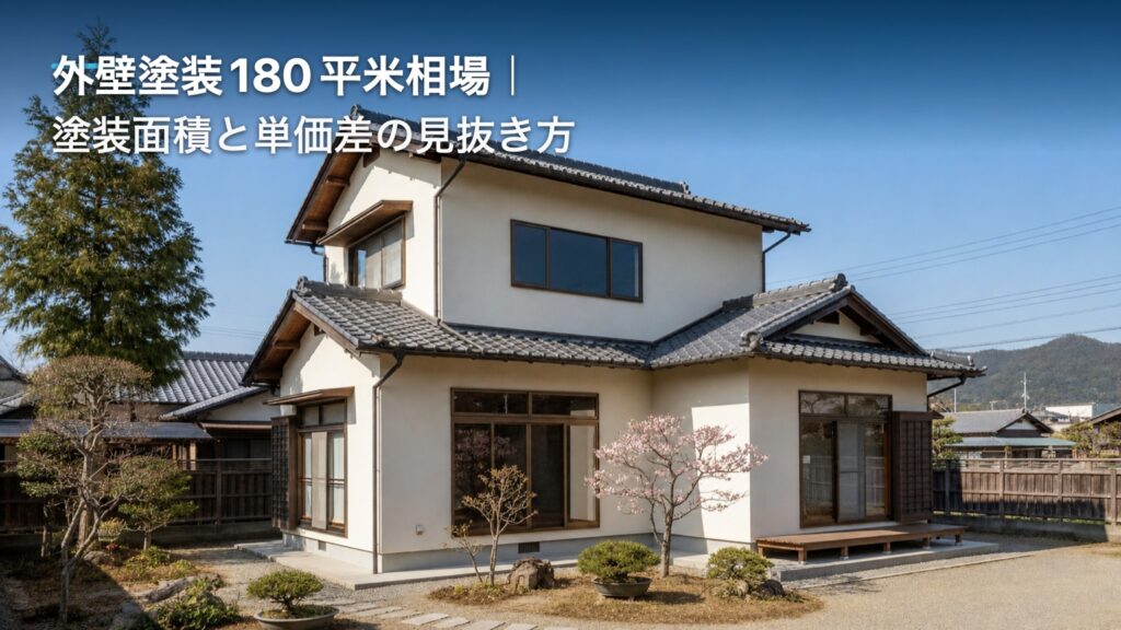 外壁塗装180平米相場｜塗装面積と単価差の見抜き方のアイキャッチ画像