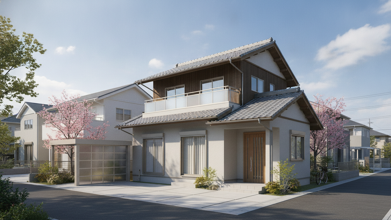 外壁塗装を検討する2階建て住宅