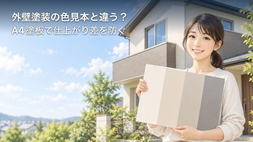 外壁塗装の色見本と違う？A4塗板で仕上がり差を防ぐのアイキャッチ画像