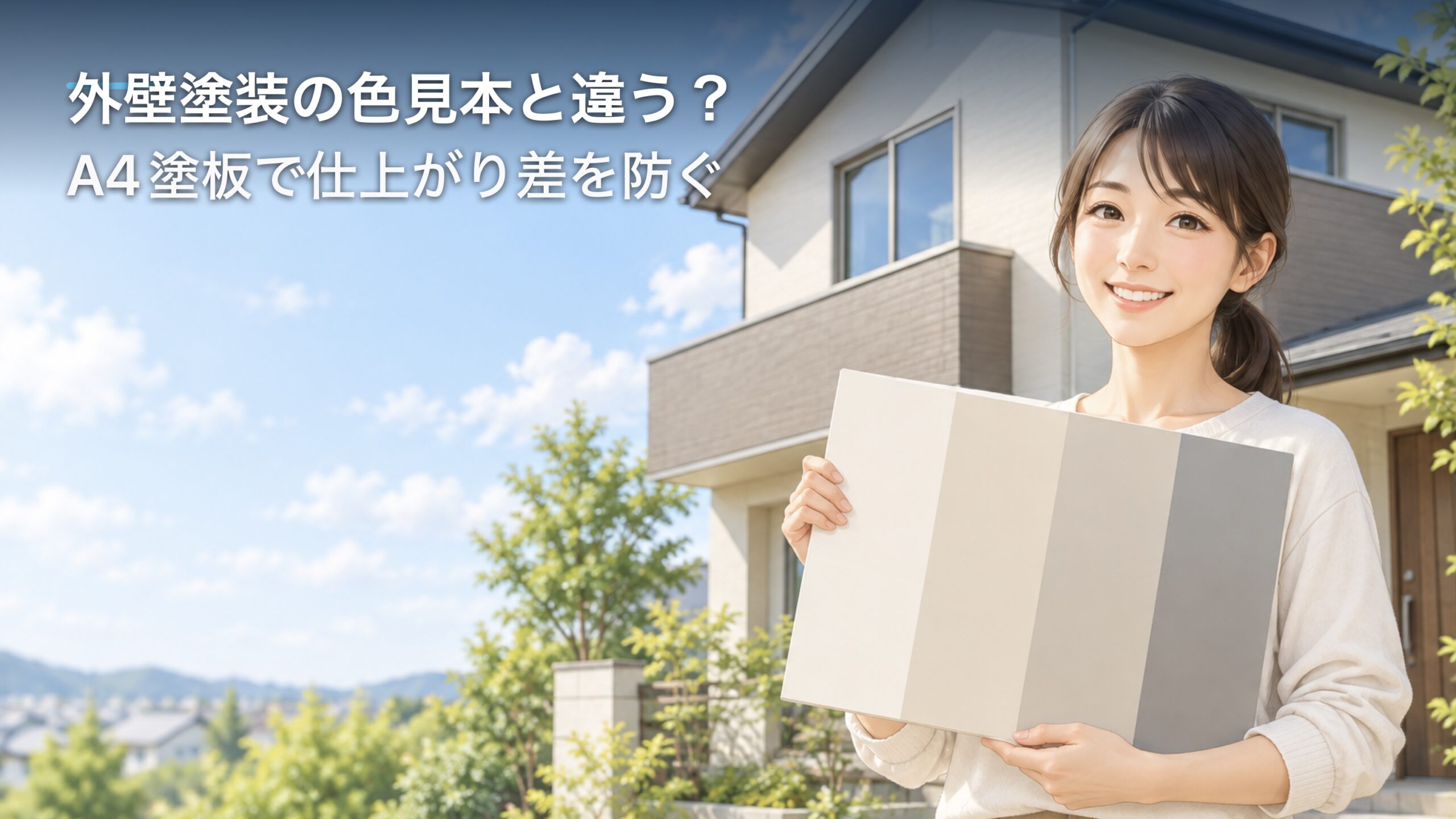 外壁塗装の色見本と違う?A4塗板で仕上がり差を防ぐのアイキャッチ画像