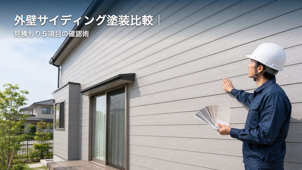外壁サイディング塗装比較｜見積もり5項目の確認術