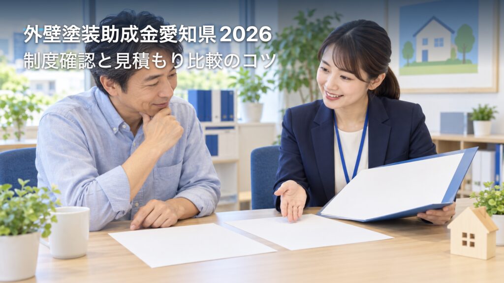 外壁塗装助成金愛知県2026｜制度確認と見積もり比較のコツ