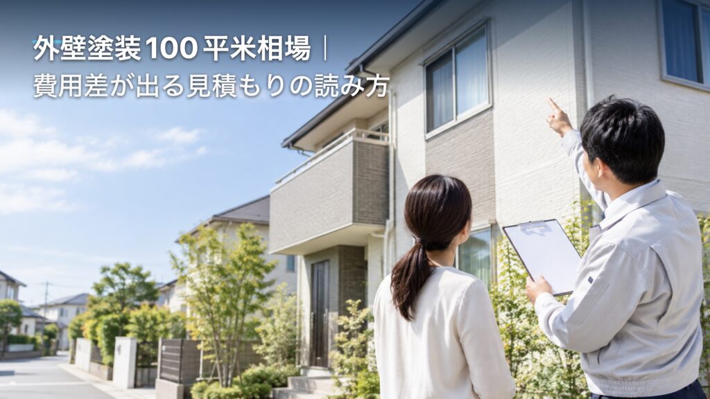 外壁塗装100平米相場｜費用差が出る見積もりの読み方のアイキャッチ画像