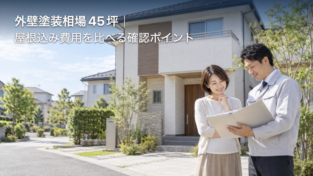 外壁塗装相場45坪｜屋根込み費用を比べる確認ポイントのアイキャッチ画像