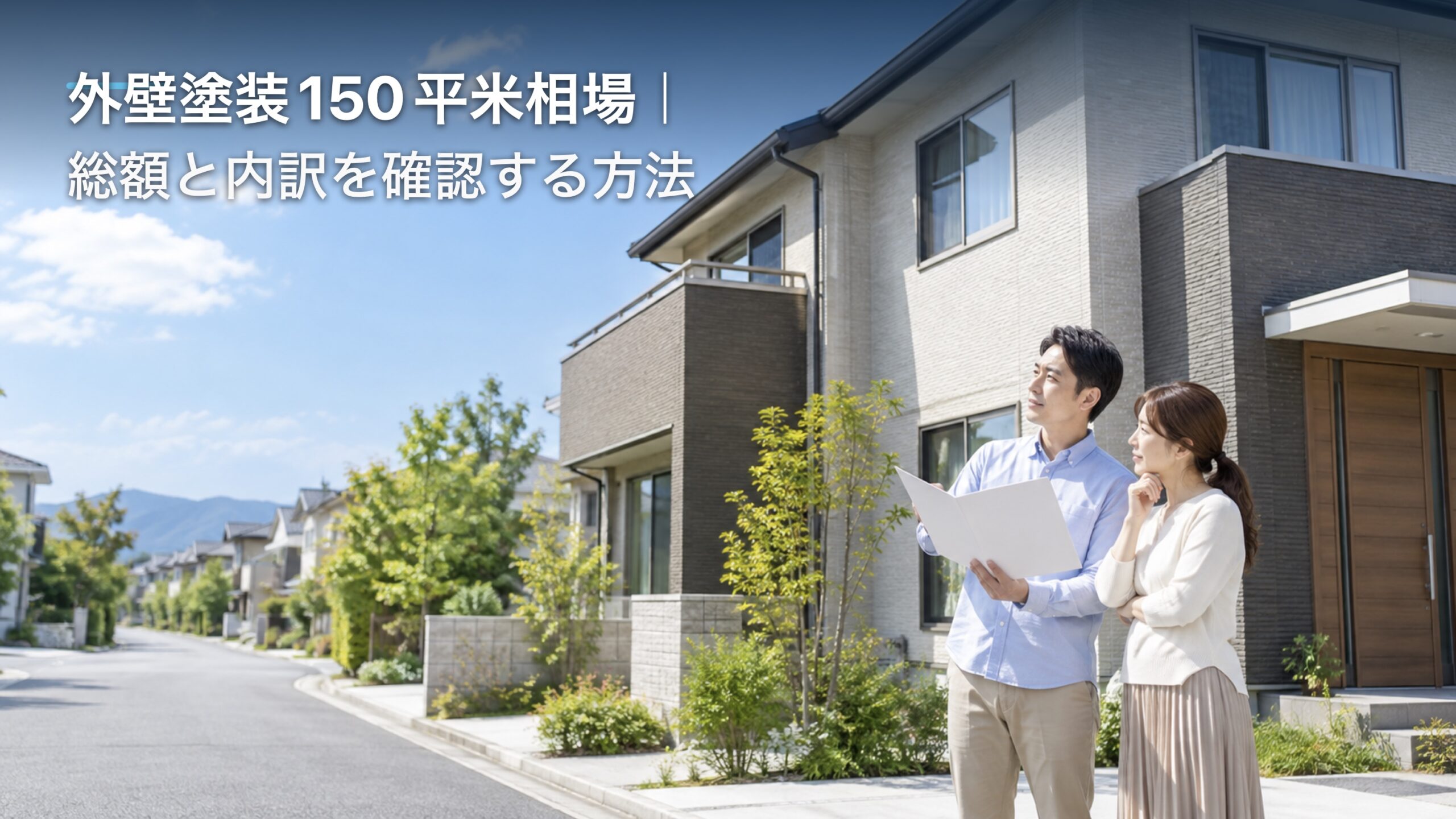 外壁塗装150平米相場｜総額と内訳を確認する方法のアイキャッチ画像